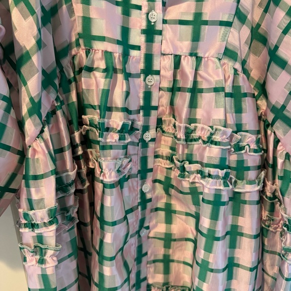 Dream Sister Jane Stuck at Sea Pink Green Plaid Dress | S - Picture 6 of 8